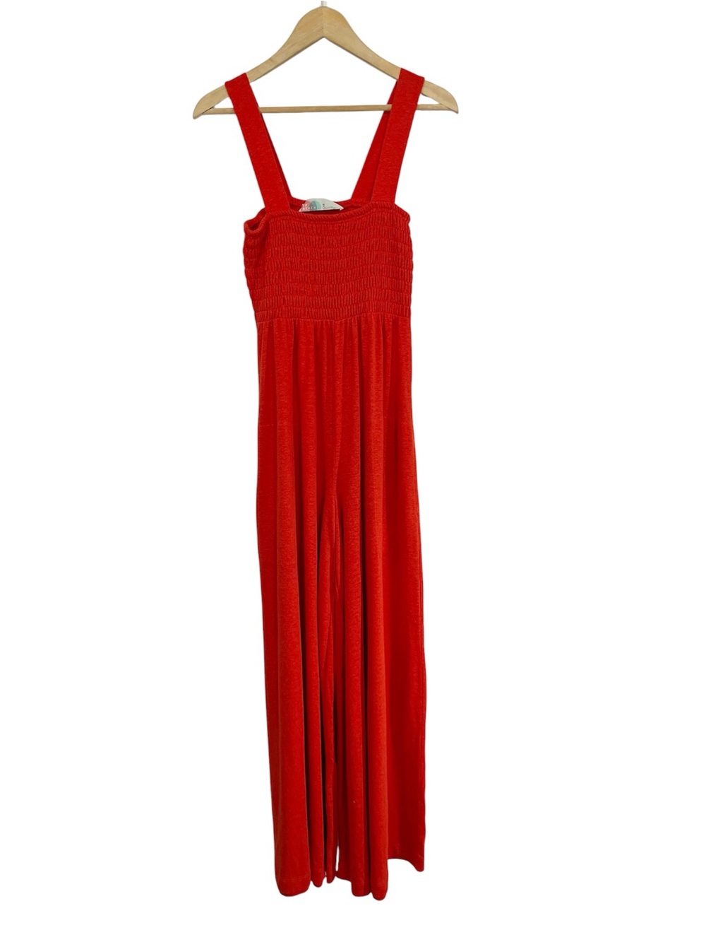Free People Beach Homecoming Jumper Blue Wide Leg Jumpsuit Red Orange XS - Picture 2 of 6